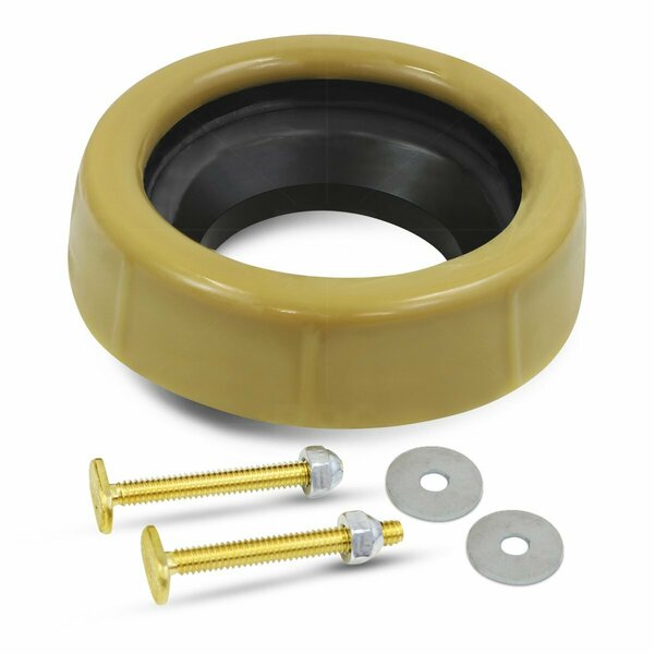 Everflow Toilet Gasket w/ Flange Fits 3''&4'' Toilet Bowl Waste Line, has Bolts TRZR1002